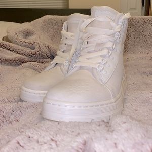 Dr Martens all white combat boots womens size 8